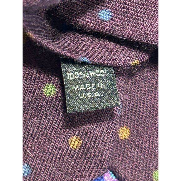 Ted Baker 100% Wool Polka Dot Knit Necktie in Purple - Picture 4 of 5